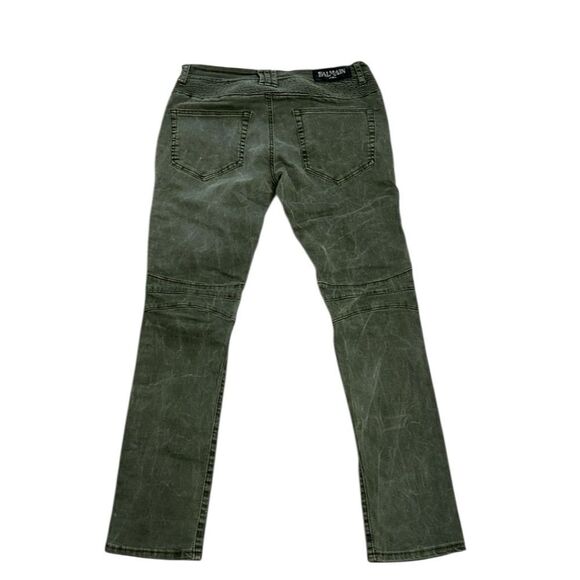 Balmain Olive Green Bikers Pants(Size 32) - Picture 3 of 15